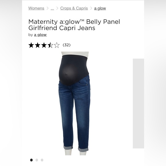 Maternity a-glow crop jeans dark wash size small - Picture 1 of 6